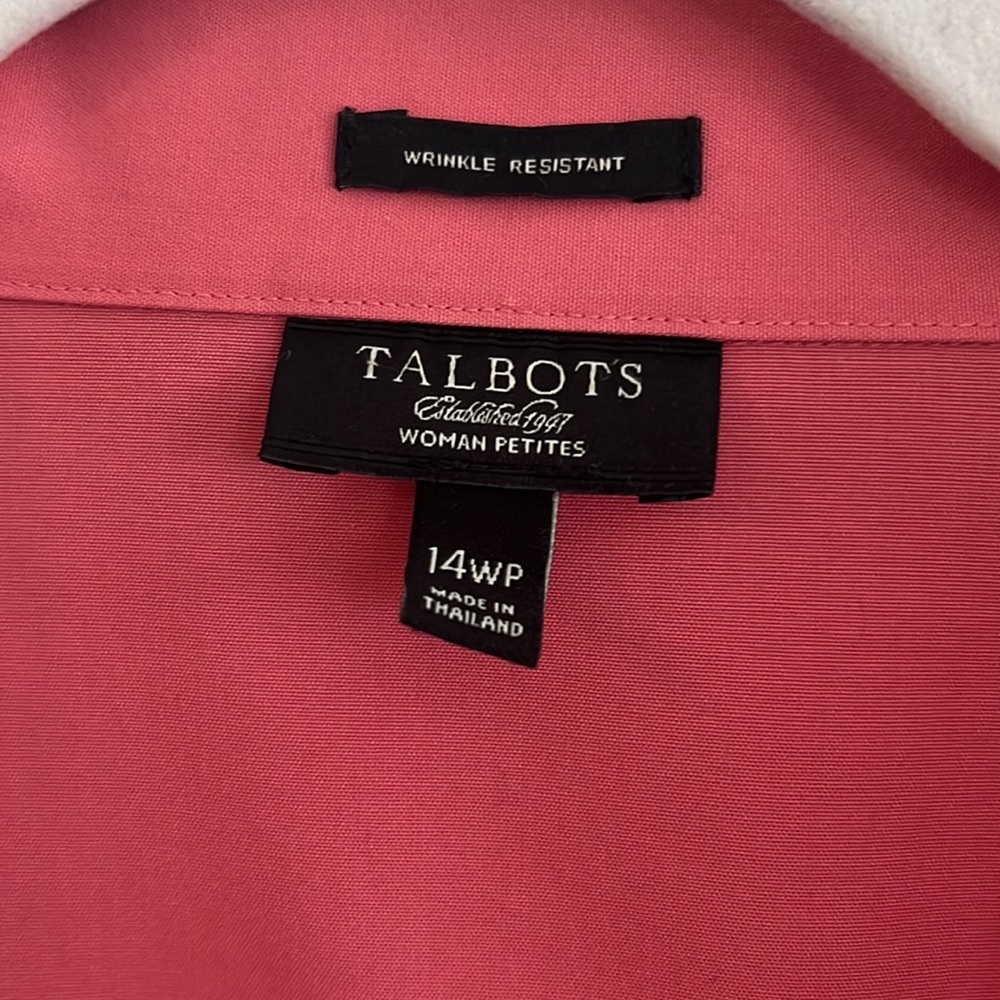 Talbots Wrinkle Resistant Button Down Vintage Pin… - image 2